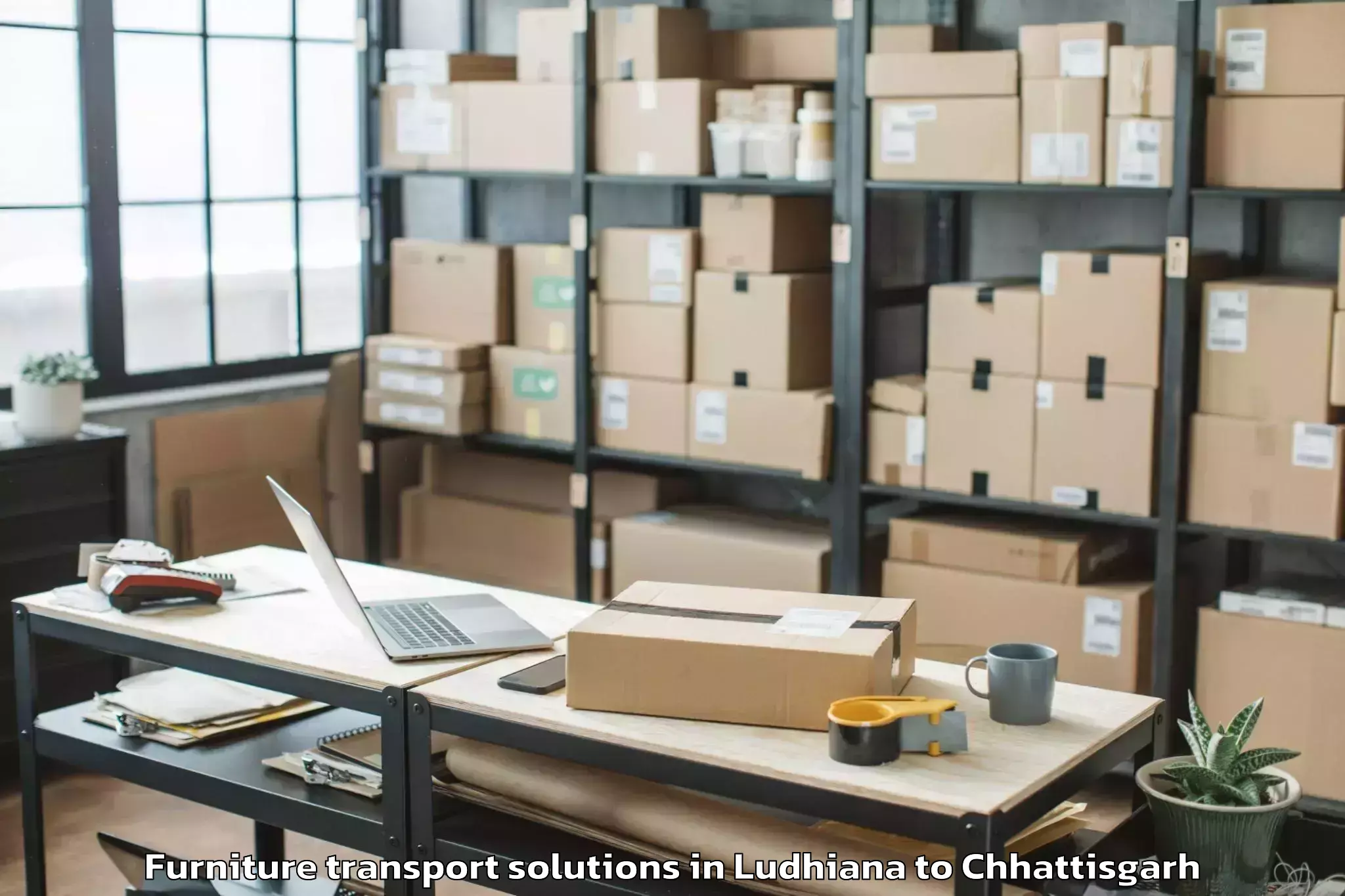 Professional Ludhiana to Chirmiri Furniture Transport Solutions